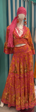 Antica Sartoria 2026 Pink & Orange Skirt Set NWT O/S