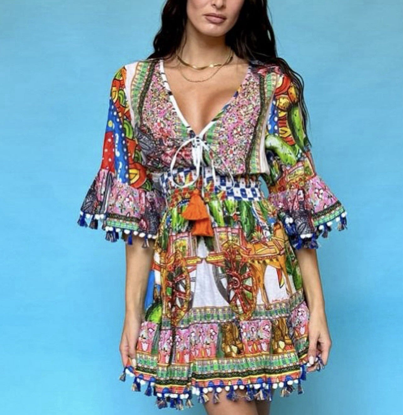 Antica Sartoria 2024 The Knights Are Back Green White Red Dress Nwt O/S
