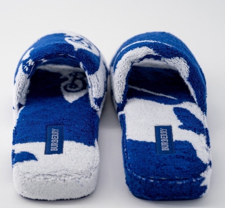 BURBERRY Snug Soft Cotton Towelling Slippers, NWT Size 6.5 runs big