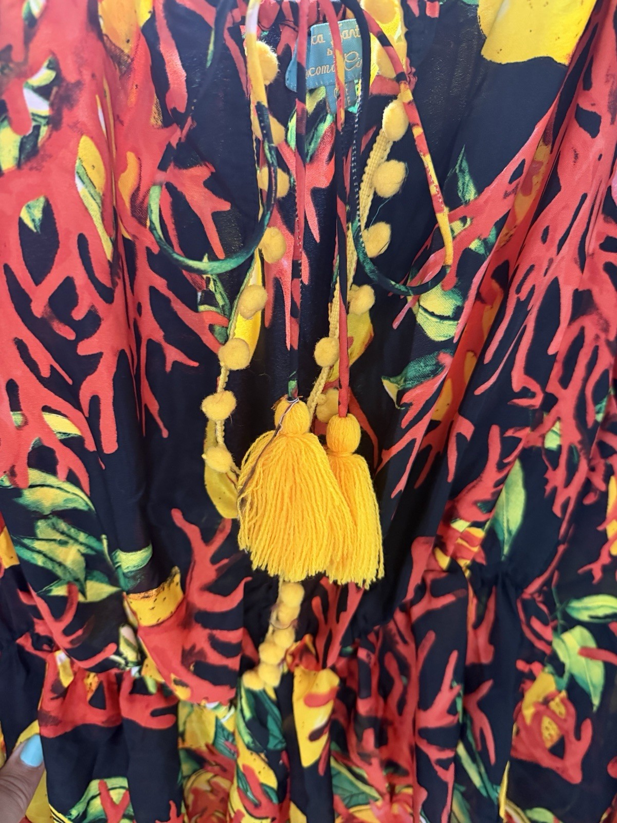 antica sartoria Red Black Lemon 🍋 Off Shoulder Romper NWT O/S