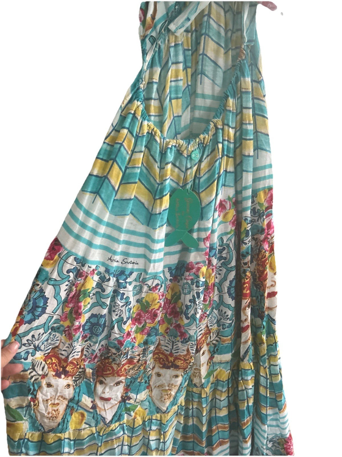 Antica Sartoria  Ladies & The Flowers Halter Neck Beaded  Long Dress Nwt O/S