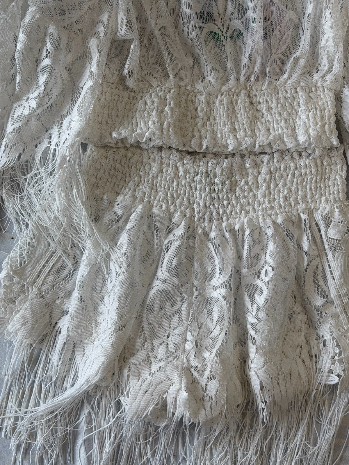 Antica Sartoria White Lace Short / Top Set NWT O/S Gorgeous