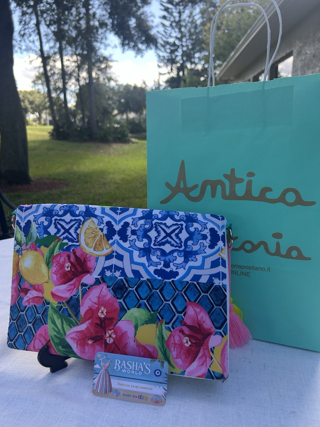 Antica Sartoria Capri By The Sea Beaded Bag Clutch Gorgeous Nwt