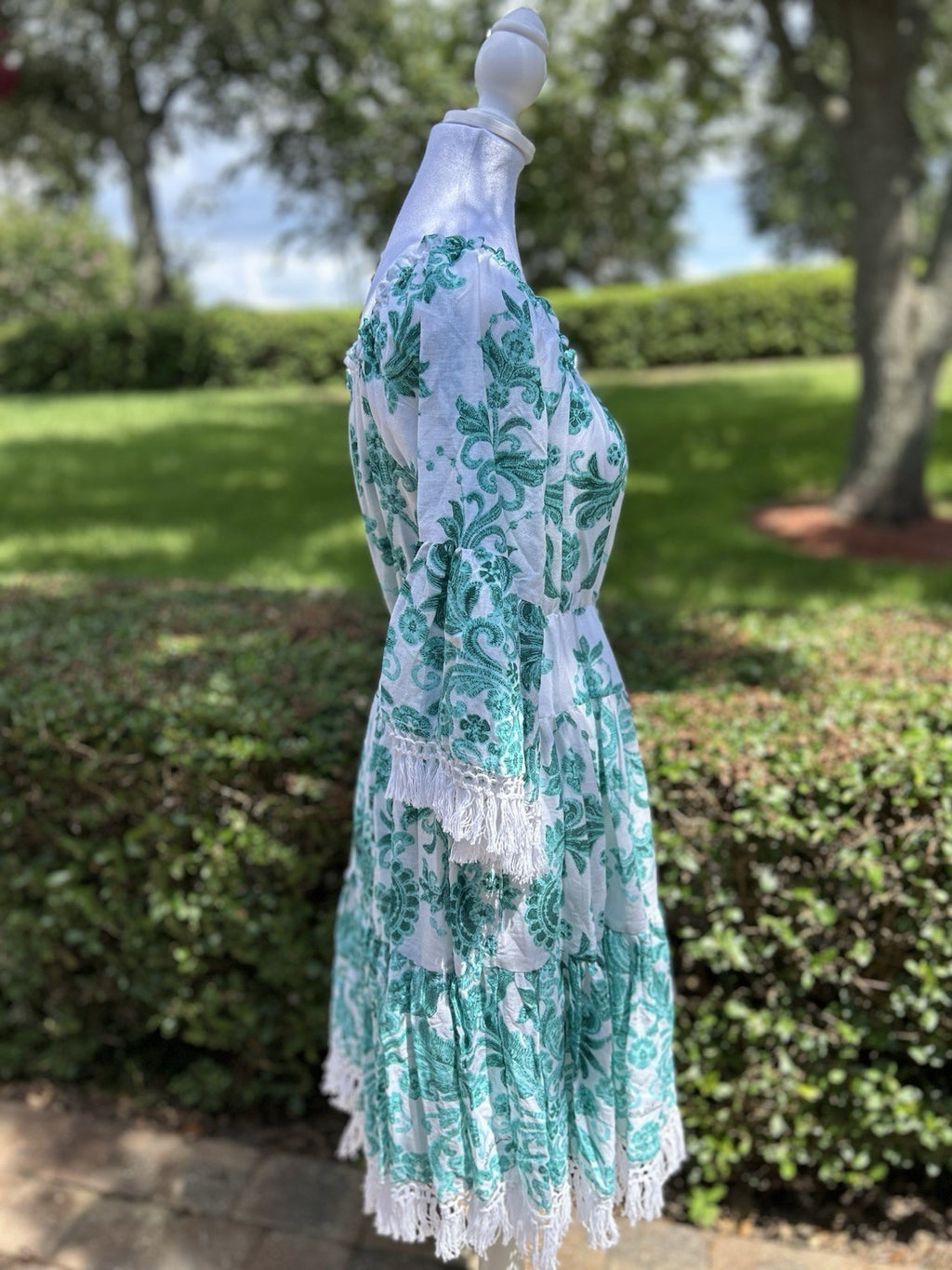 Antica Sartoria 2024 Beaded Off Shoulder Aqua & White Beautiful Dress Nwt O/S