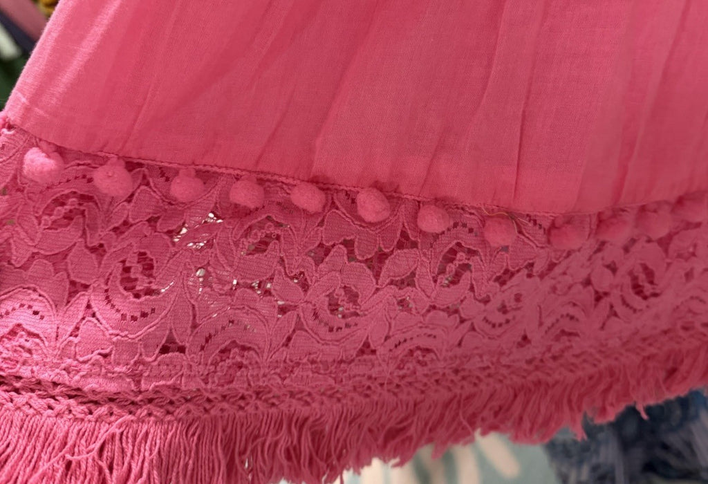 Antica Sartoria 2024 Pink Sleeveless Dress With Lace Trim NWT O/S