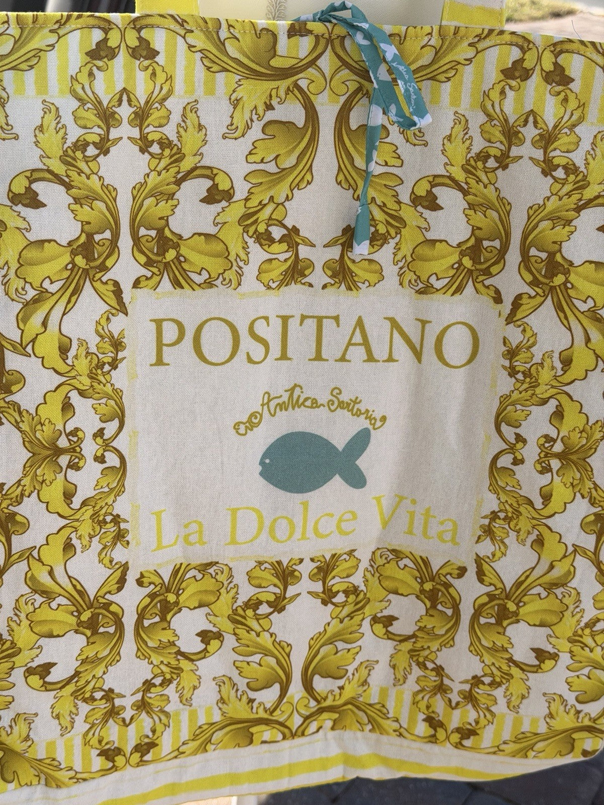 Antica Sartoria 2026 Golden Yellow Beach Tote Tie Top Bag NWT