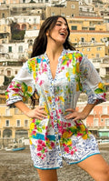 ANTICA SARTORIA 2026 BUTTON DOWN BLUE & WHITE TOP DRESS L/XL