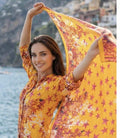 Antica Sartoria 2026 Orange 🍊 Pink Corals Stars Scarf NWT O/S