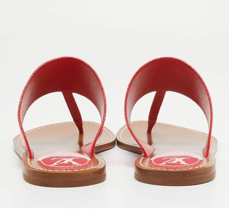 Louis Vuitton Limited Edition Escalae Red White Ombré Sandals New 38.5