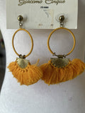 ANTICA SARTORIA HOOP FAN ORANGE PIERCED EARRINGS NWT