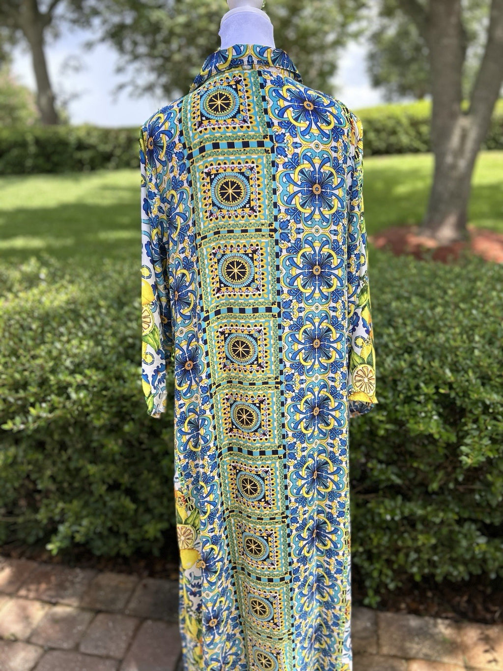 Antica Sartoria Lemon 🍋 Italian Print Kaftan Mumu Gorgeous L/XL