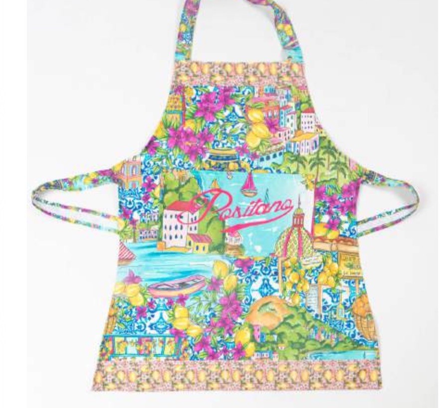 Antica Sartoria 2025 Positano Print Apron & Mitten Nwt Great Gift
