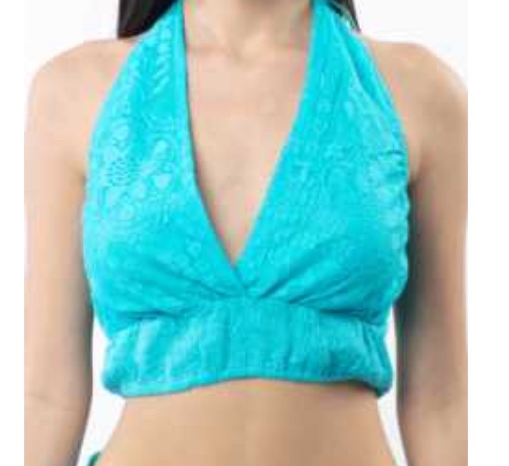 Antica Sartoria 2025 Lace Halter Top TURQUISE NWT O/S
