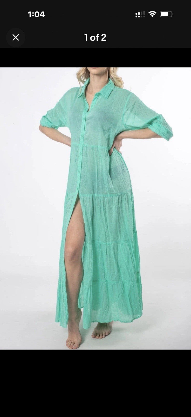 Antica Sartoria Aqua Kimono Style Dress With Pants NWT O/S