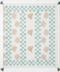 Antica Sartoria Gorgeous Green White Gold Shells 40x70 Cotton Scarf NWT
