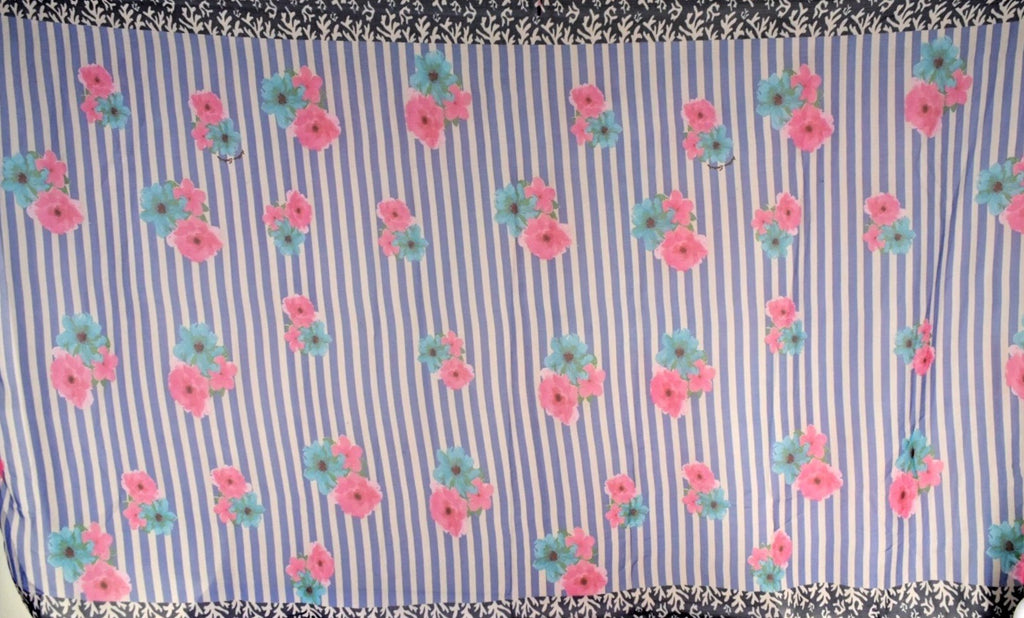 ANTICA SARTORIA 2025 WHITE BLUE & PINK POLY CHIFFON SCARF O/S