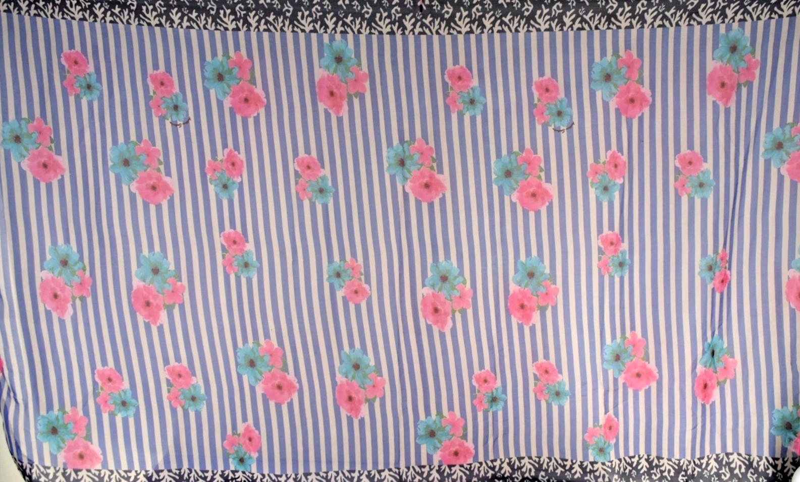 ANTICA SARTORIA 2025 WHITE BLUE & PINK POLY CHIFFON SCARF O/S