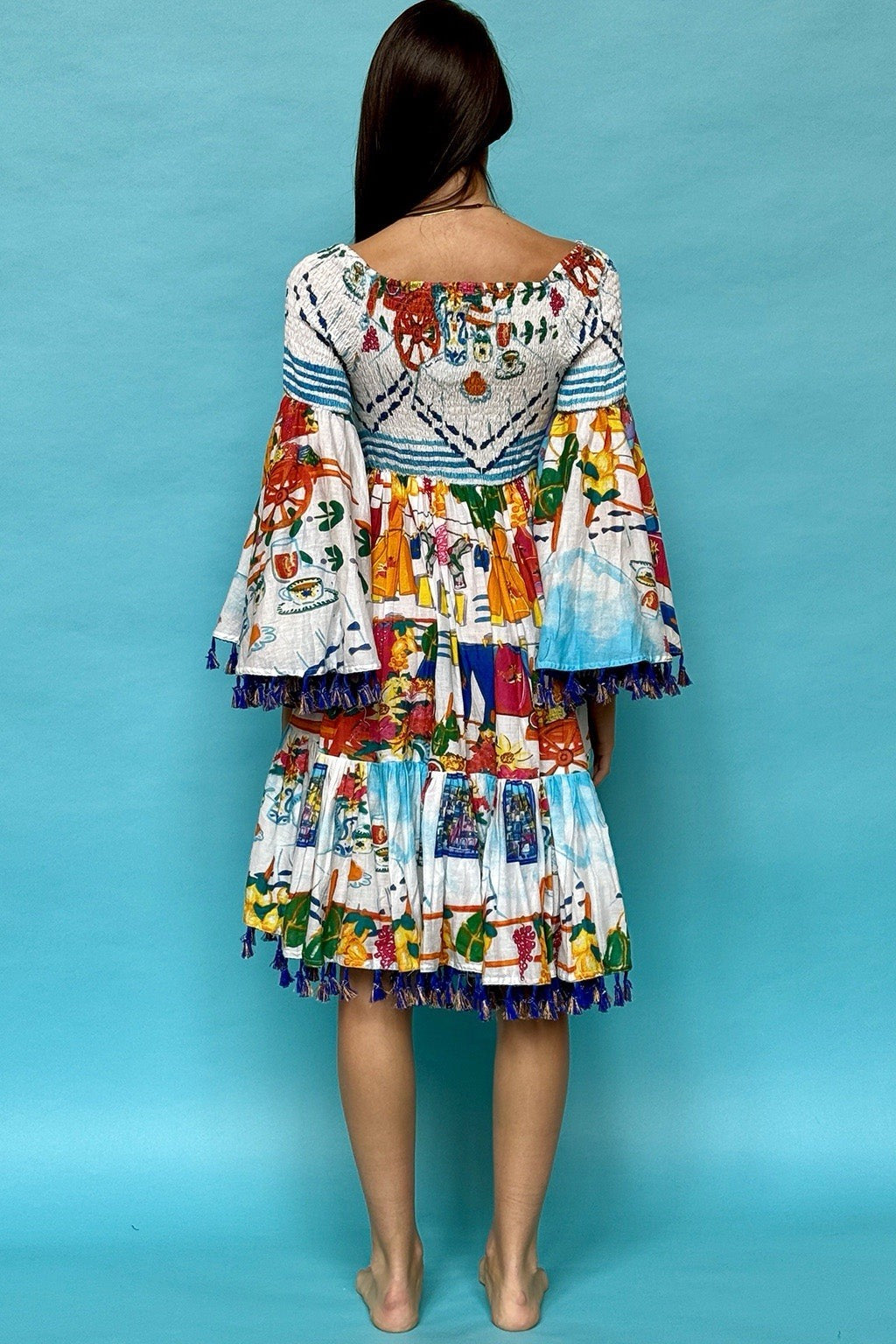 Antica Sartoria Scenes Of Napoli Off Shoulder Dress NWT O/S Gorgeous