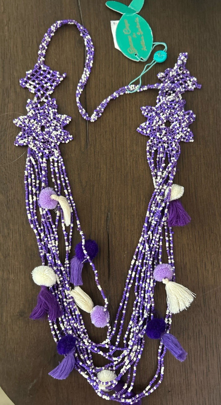 Antica Sartoria Purple Lavender  Seashell Earrings & Necklace Set NWT