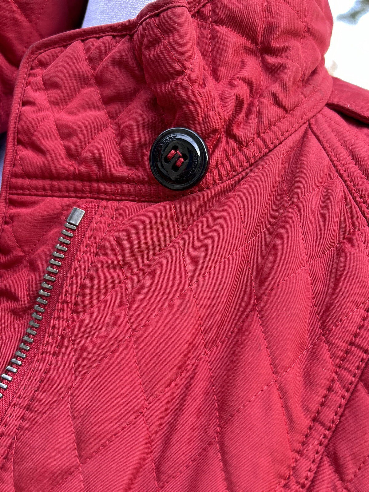 Women Burberry Checks Red Jacket Size 8 Zipper