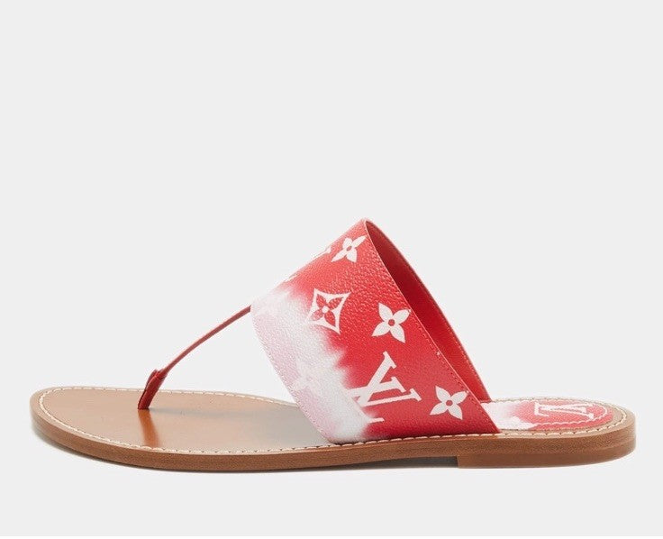 Louis Vuitton Limited Edition Escalae Red White Ombré Sandals New 38.5