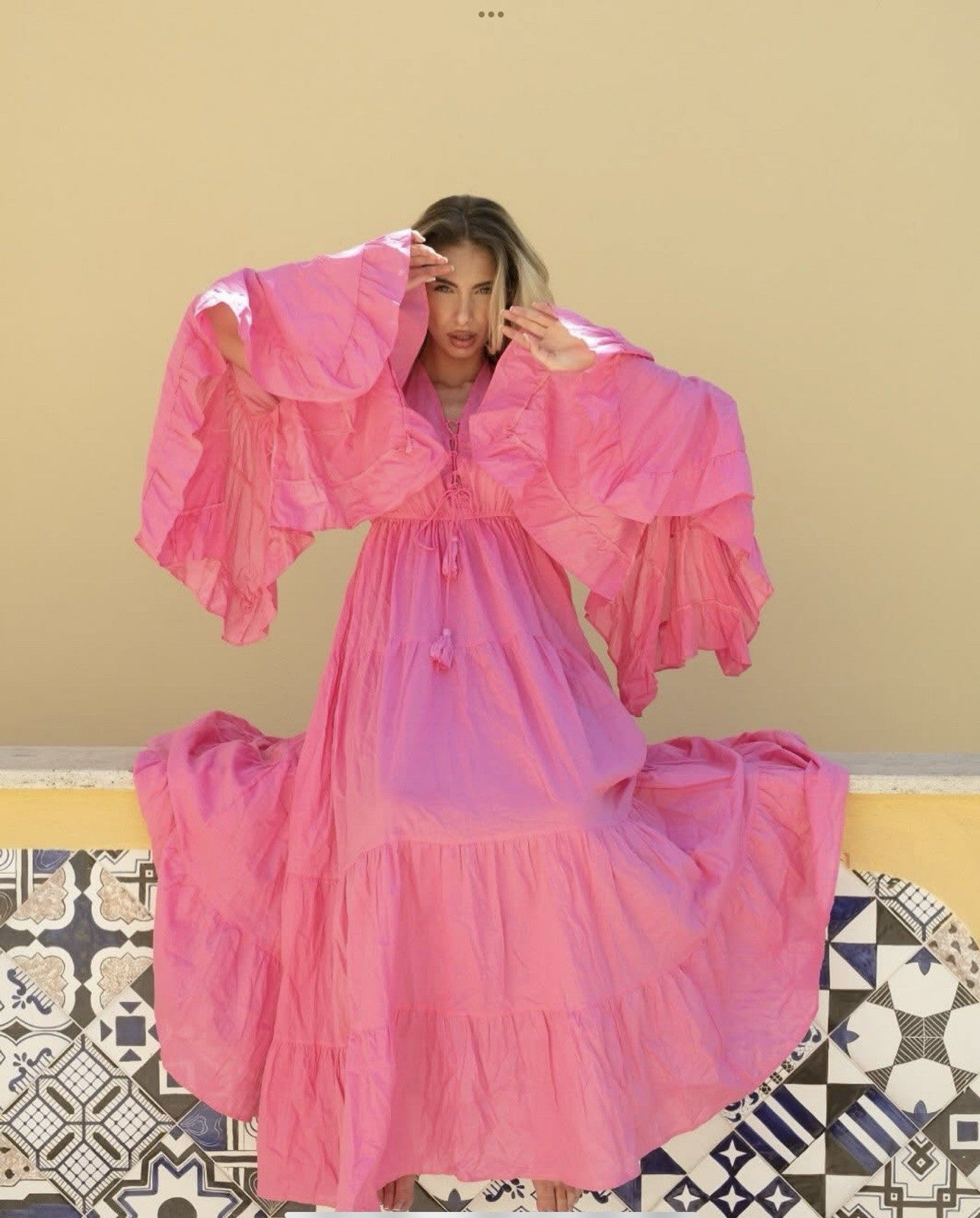 Antica Sartoria 2025 Hot Pink Flare Long Dress Gorgeous NWT O/S