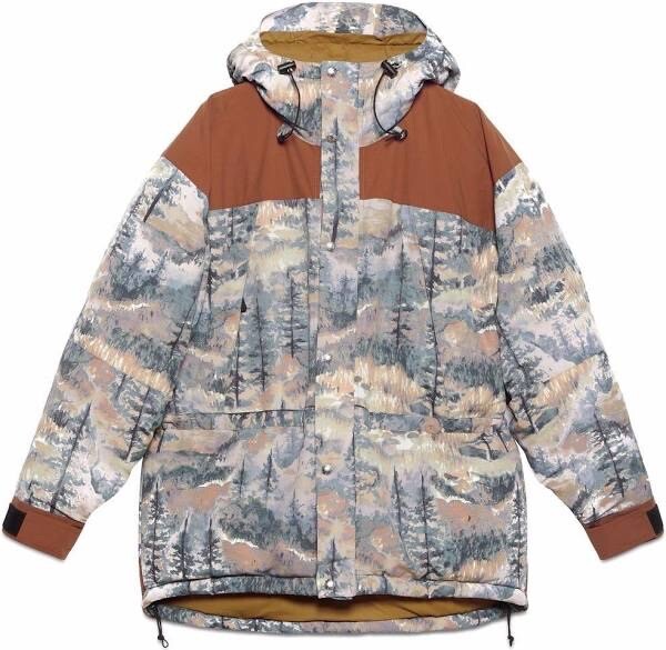 Auth Gucci The North Face Parka Puffer Forest Print Jacket Down Coat XS Unisex