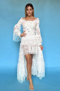 ANTICA SARTORIA OFF SHOULDER WHITE LACE GORGEOUS DRESS