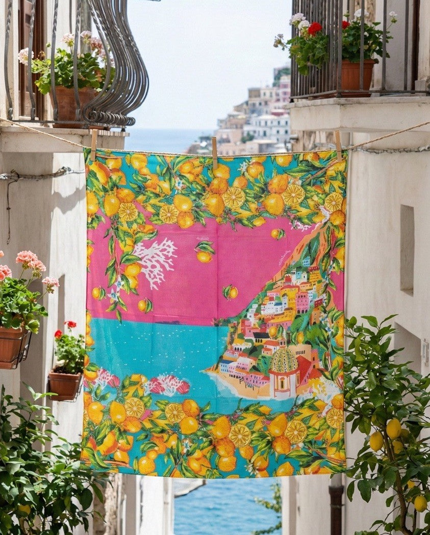 Antica Sartoria 2026 Positano Capri By The Sea Cotton Scarf Sarong Nwt