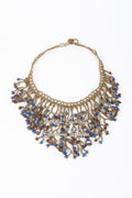Antica Sartoria 2025 Beaded Necklace In Gold & Blue NWT GORGEOUS