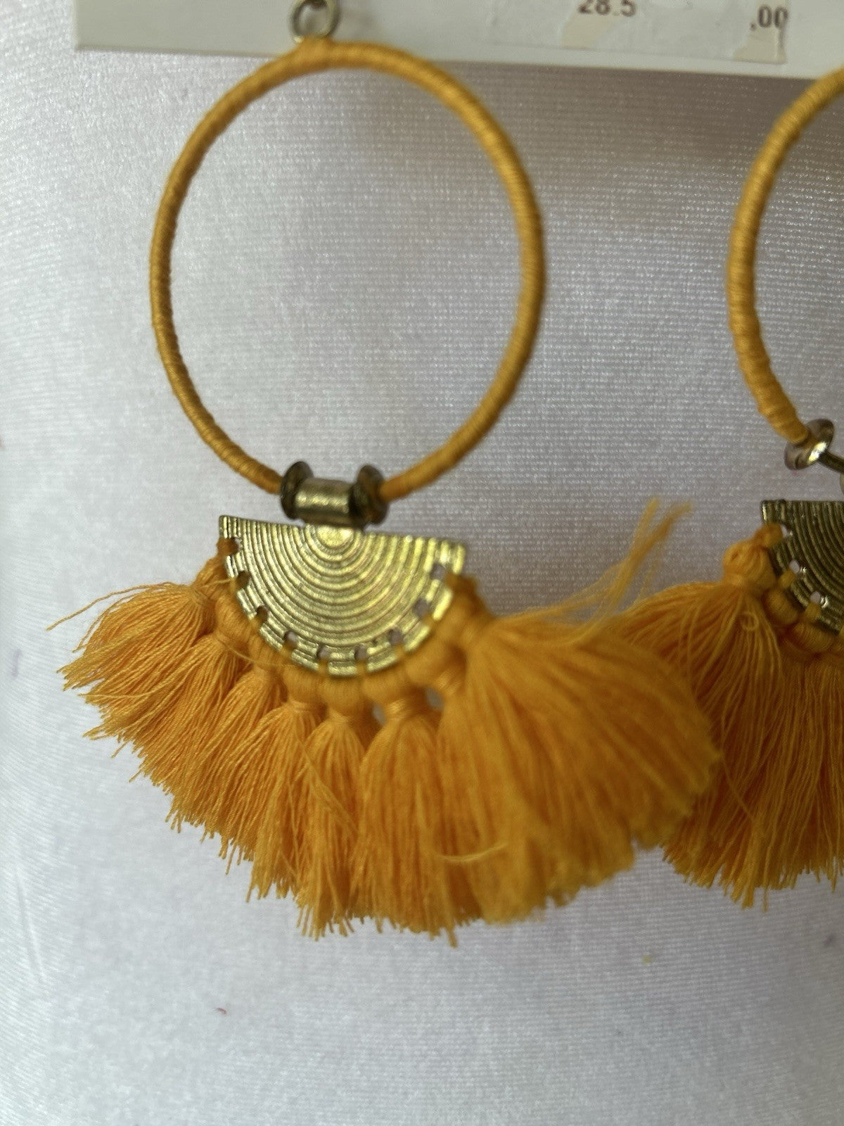 ANTICA SARTORIA HOOP FAN ORANGE PIERCED EARRINGS NWT