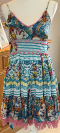 Antica Sartoria Scillian Ladies Green Blue Dress Nwt O/S
