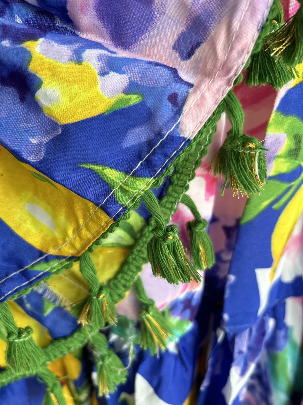 Antica Sartoria Lemon Cobalt Blue White Pink Zigzag Dress NWT LAST ONE