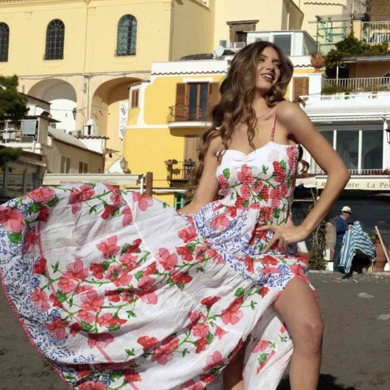 ANTICA SARTORIA 2026 Peek A Boo Back Roses Flowers Long Dress Gorgeous O/S