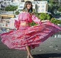 Antica Sartoria 2026 Gorgeous Pink Patchwork Skirt Top Set  NWT O/S