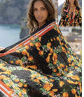 Antica Sartoria 2026 Black & Orange Flowers Positano Scarf Sarong Nwt