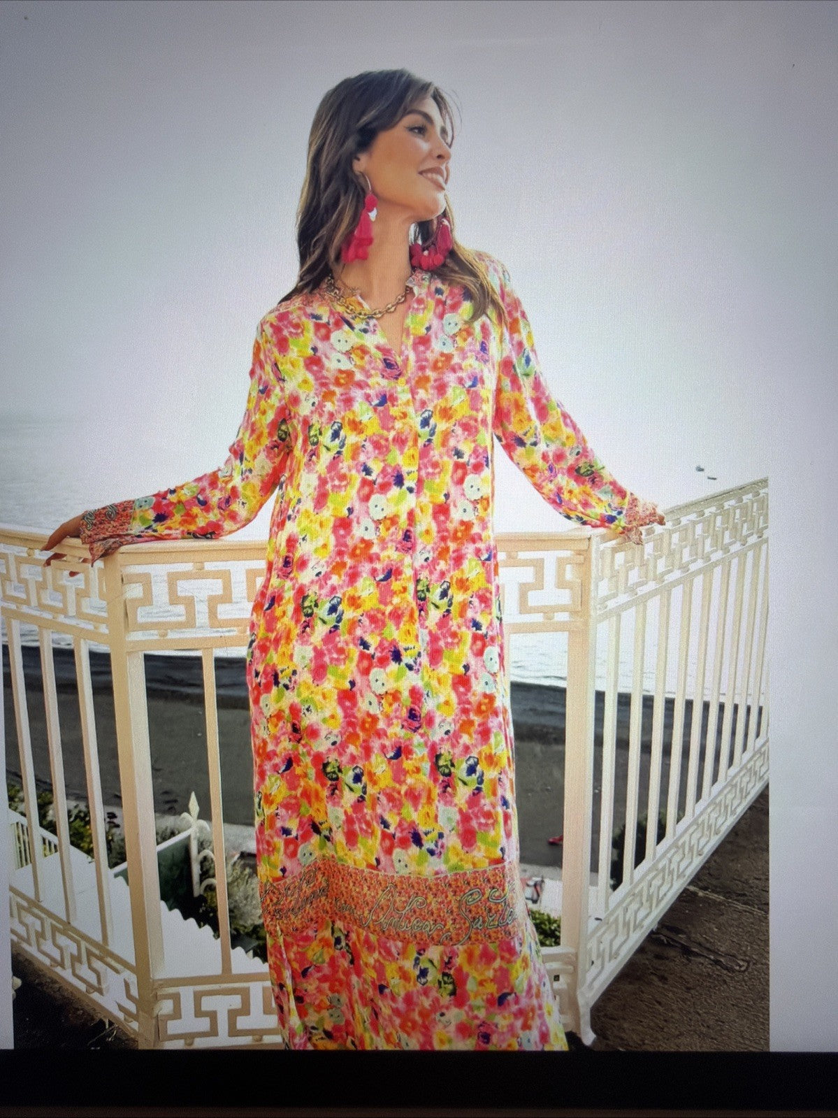 Antica Sartoria 2026 Positano Splash Of Color MuMu Kaftan Dress NWT S/M
