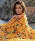 Antica Sartoria 2026 Orange 🍊 & Red Flowers Positano Scarf Sarong Nwt