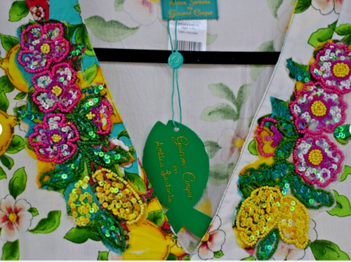 ANTICA SARTORIA 2024 FLOWERS & LEMONS LONG MUMU/DRESS/KAFTAN S/M NWT