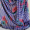 ANTICA SARTORIA 2025 WHITE BLUE & PINK POLY CHIFFON SCARF O/S