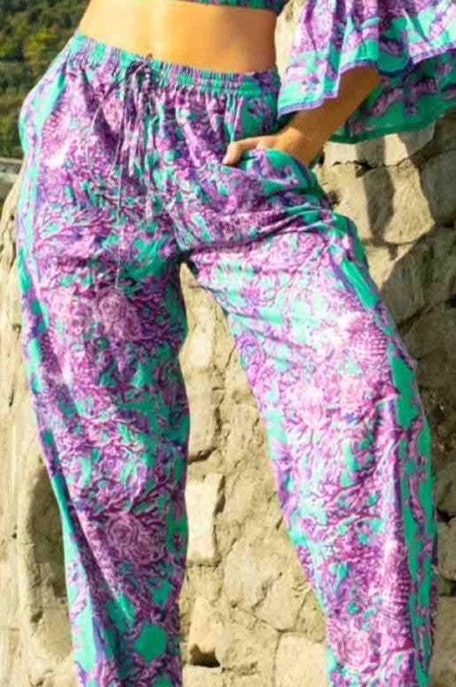 Antica Sartoria Aqua Kimono Style Dress With Pants NWT O/S