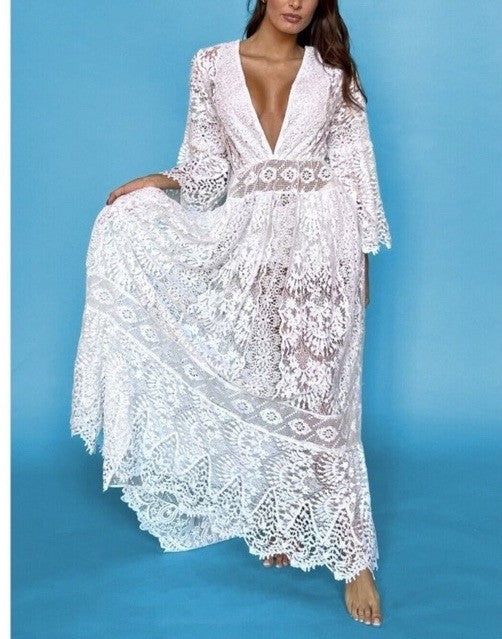 ANTICA SARTORIA WHITE LACE BEACH PARTY DRESS GORGEOUS NWT O/S