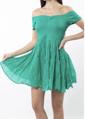 Antica Sartoria 2025 Smocked Off Shoulder Green Dress Nwt