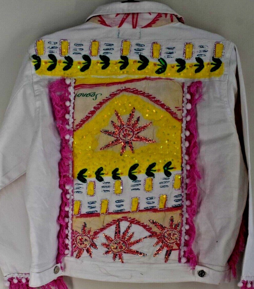 Antica Sartoria Stars & Sun Pink Yellow Jacket SM Nwt