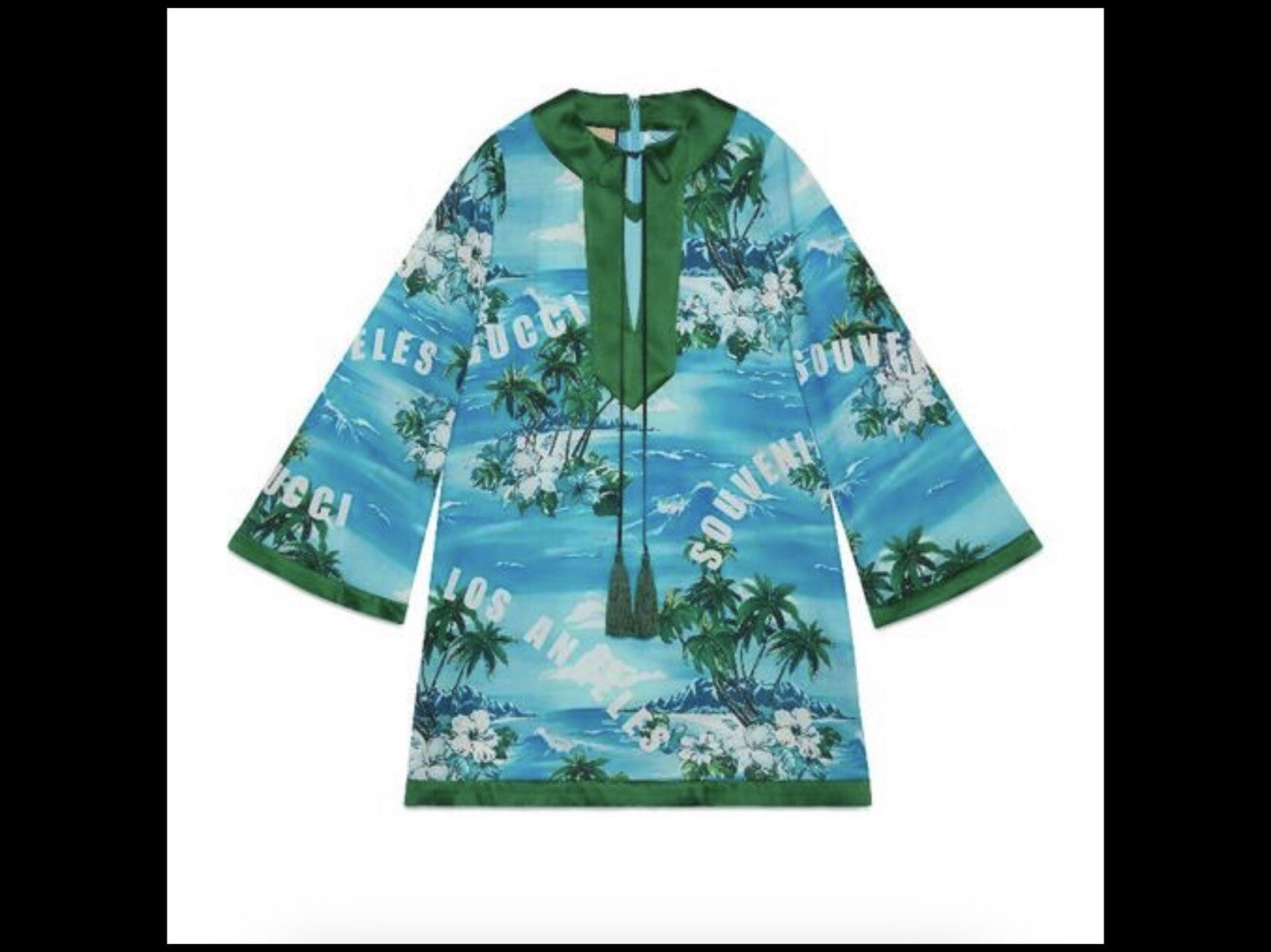 GUCCI LOVE PARADE souvenir from Los Angeles ocean print A LINE DRESS Size 42