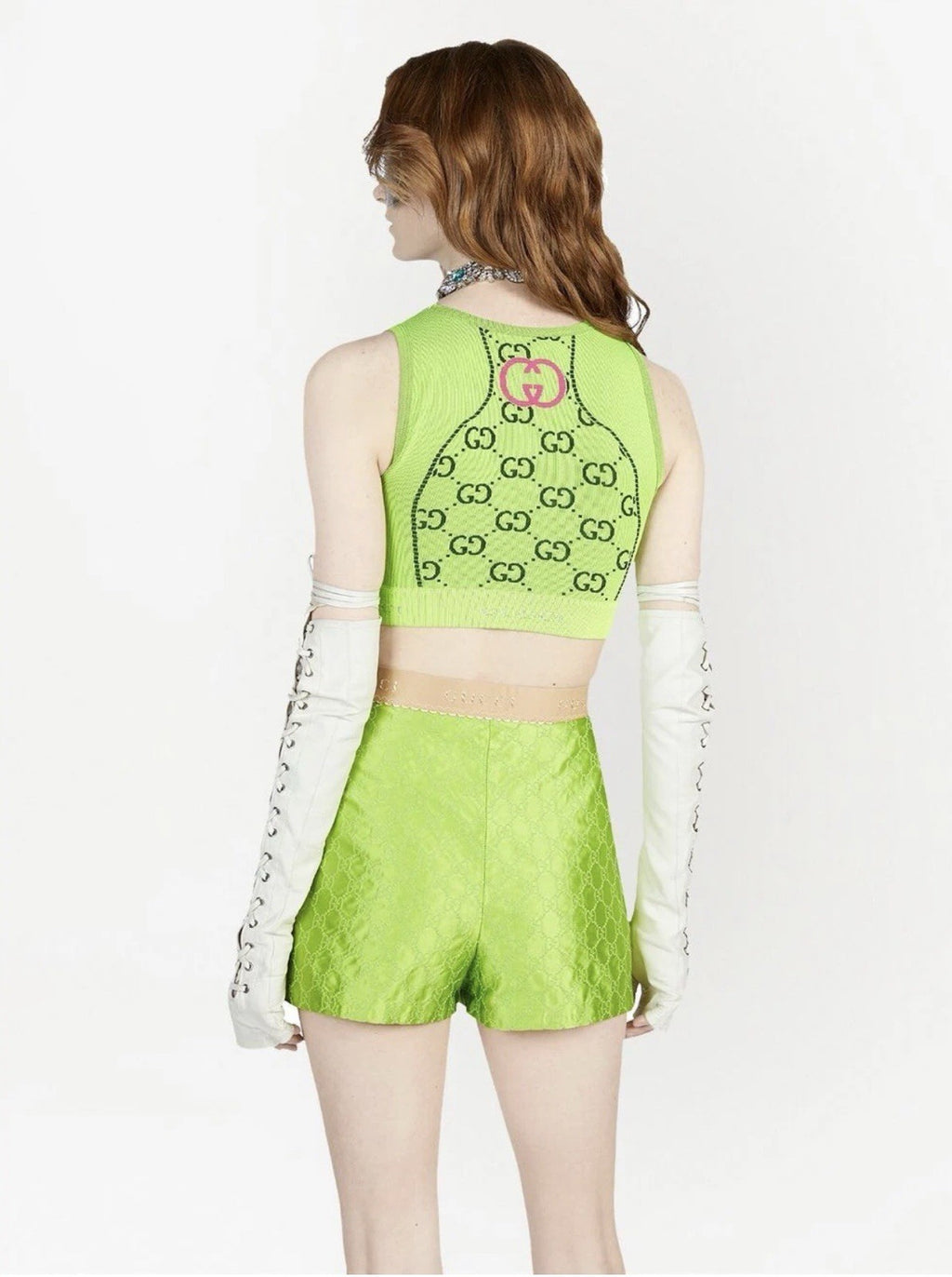 Gucci GG Florecent Love Parade Crop Top L 💚