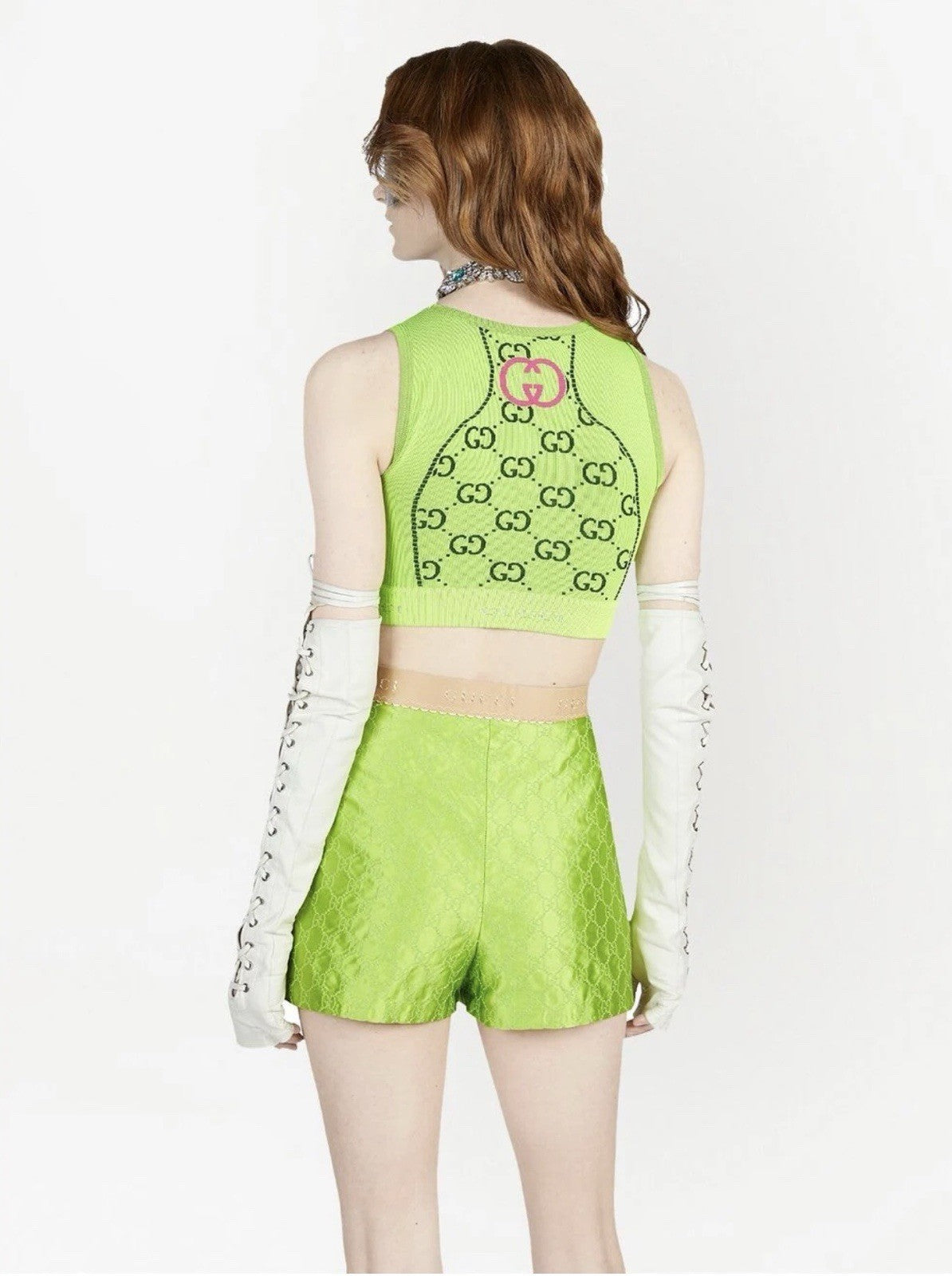 Gucci GG Florecent Love Parade Crop Top L 💚