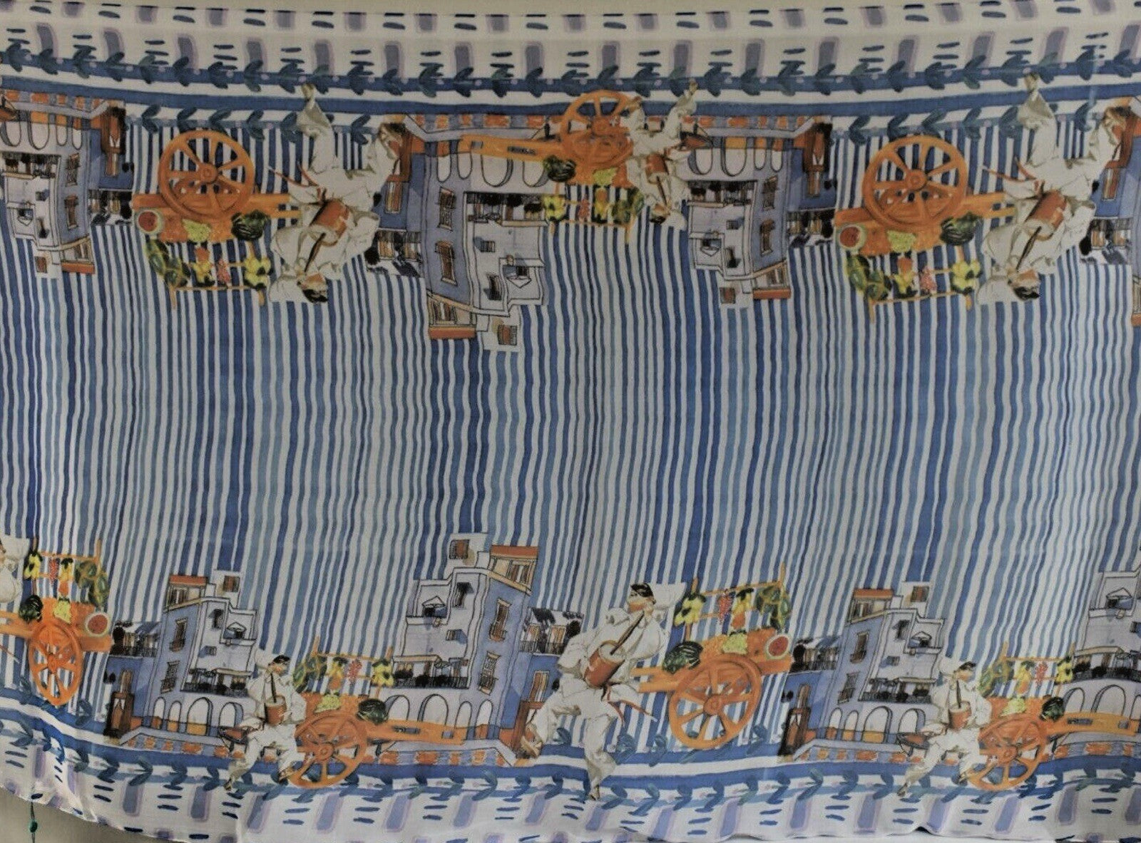 ANTICA SARTORIA 2024 DANCING HARLEQUIN STRIPES Cotton SCARF 40x70 NWT