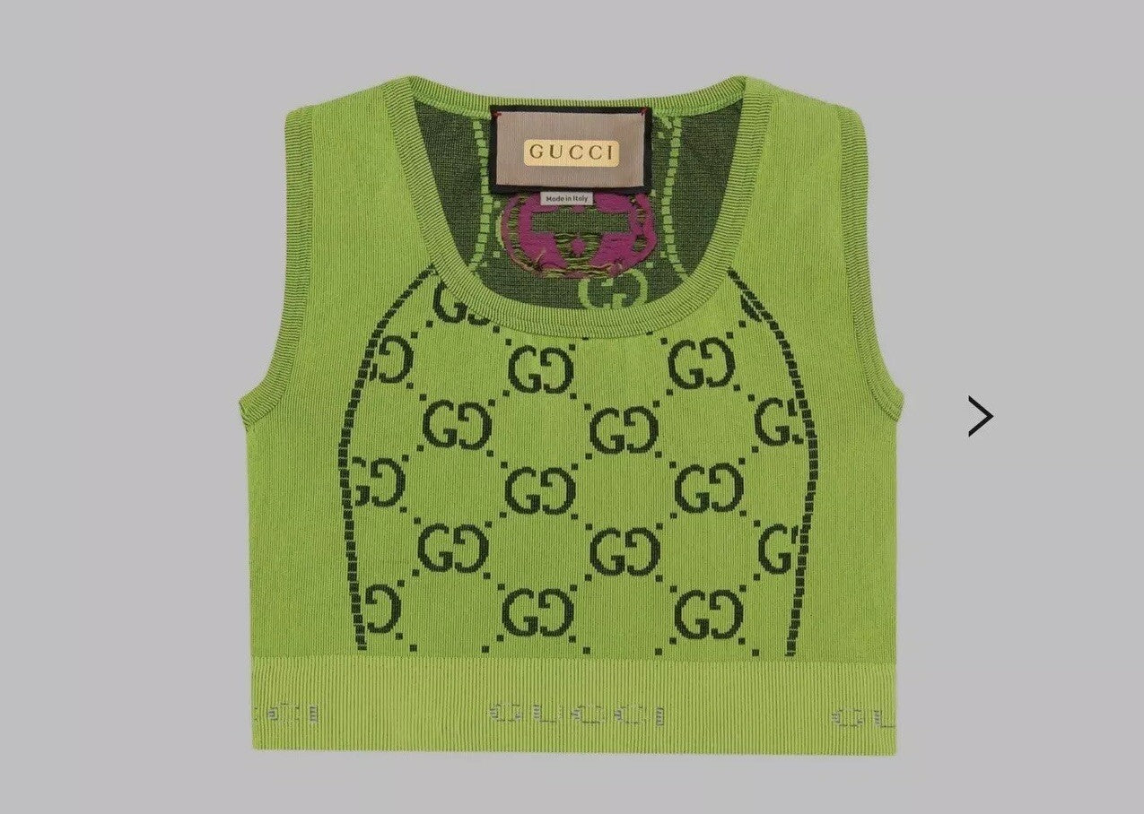 Gucci GG Florecent Love Parade Crop Top L 💚