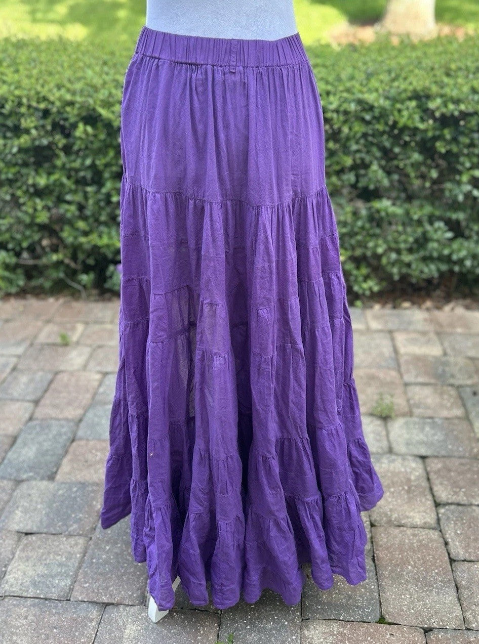 Antica Sartoria Purple Long Back Short Front Skirt & Beaded Top NWT POMPOM NWT